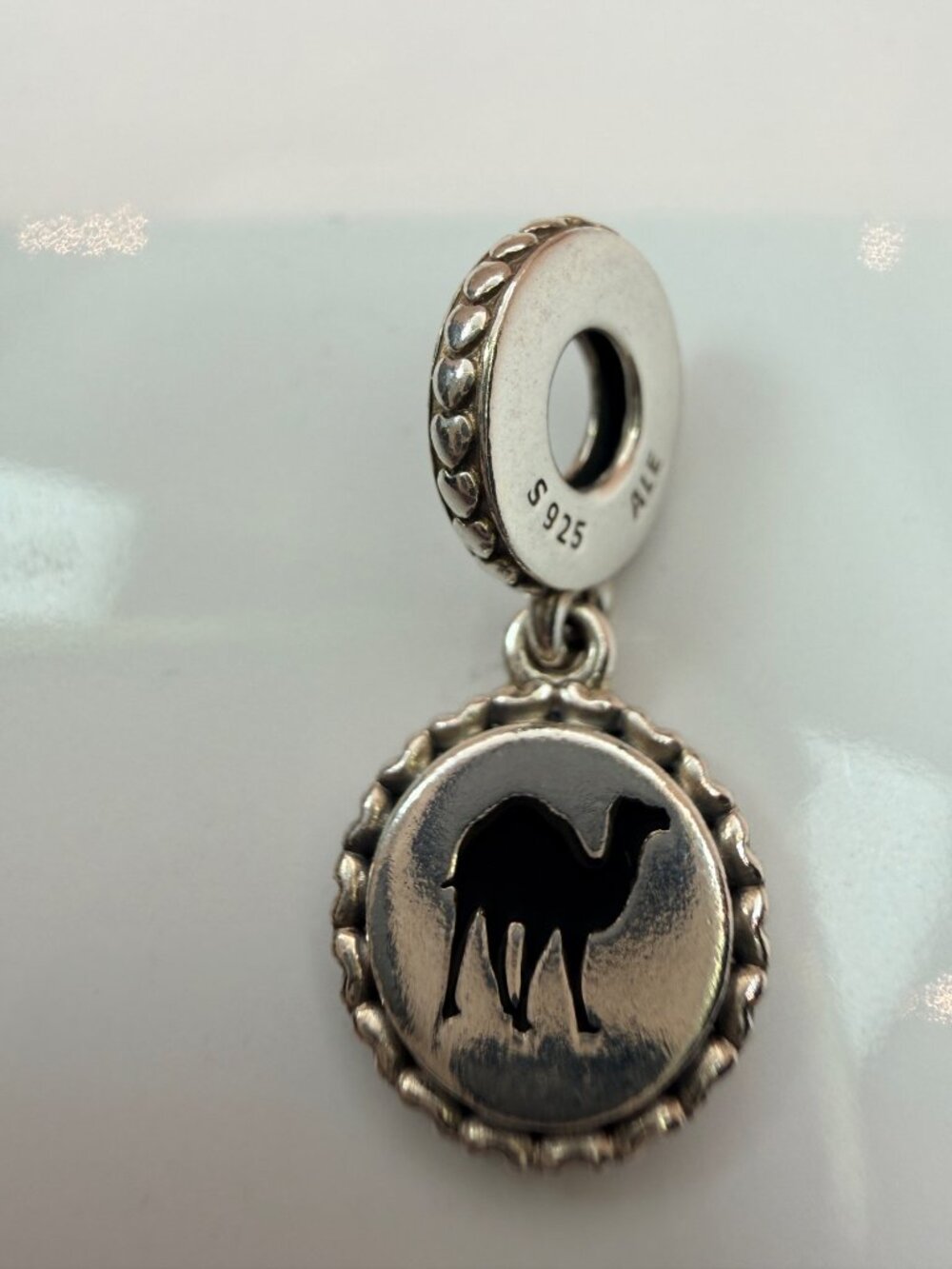 Pandora Camel Dangle Charm Black Enamel Sterling Silver 792018_E013